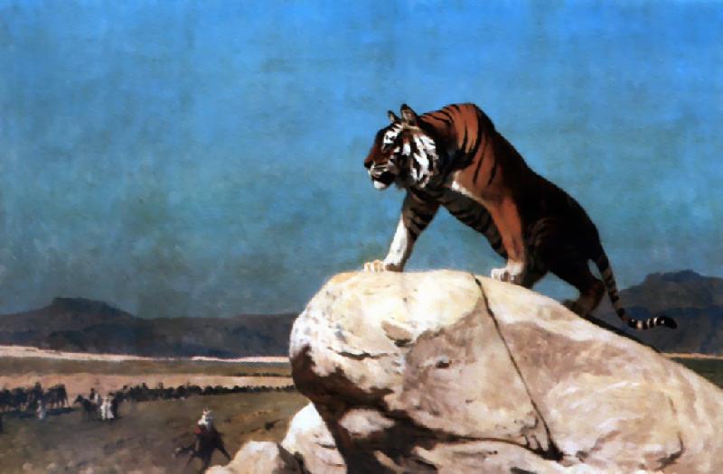 Jean Leon Gerome Tiger on the Watch France oil painting art